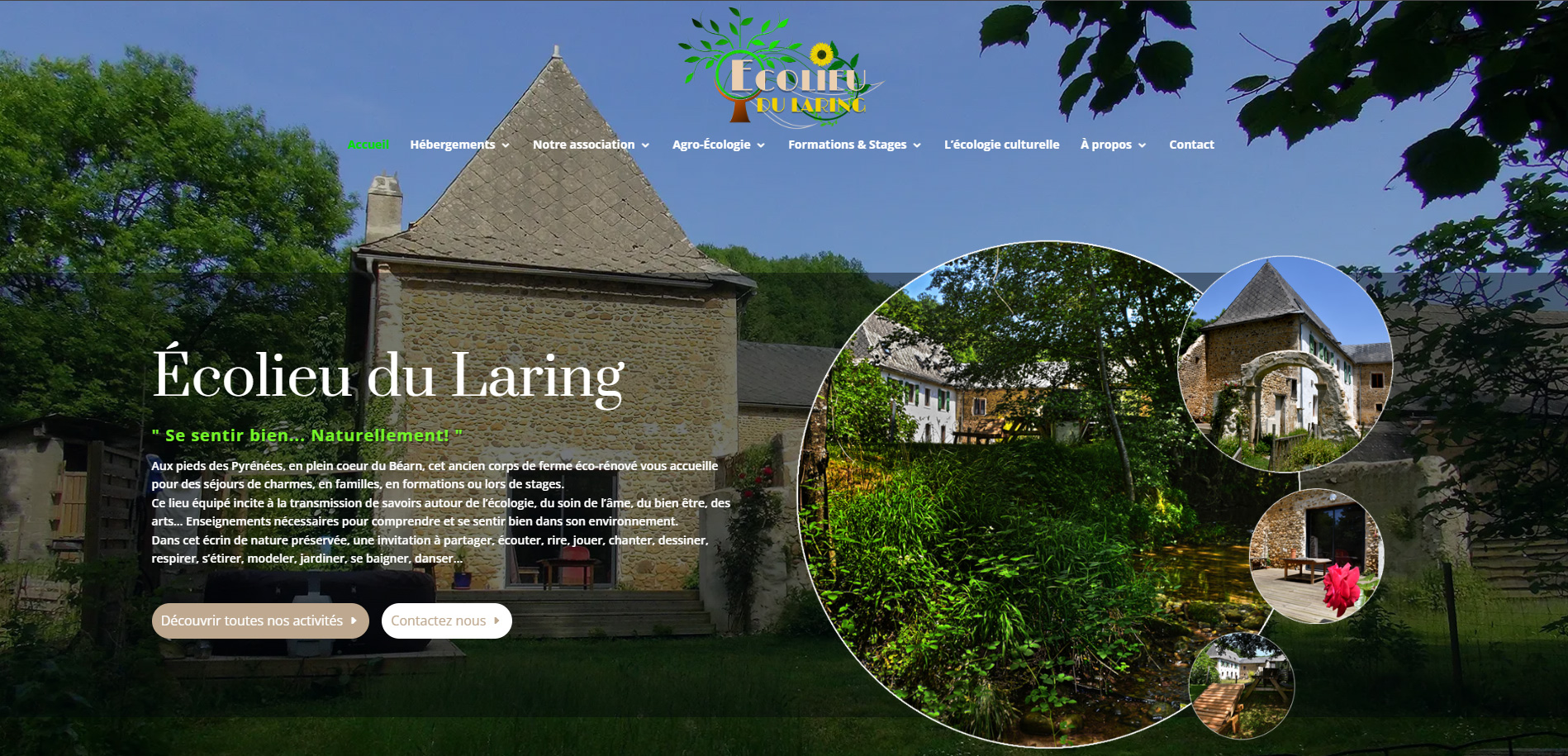 Capture d'écran EcoLieu du Laring projet site Web